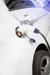 White Electric Car Charging Outdoor