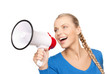woman with megaphone
