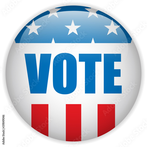 Vector: United States Election Vote Button. United States Election Vote Button.
