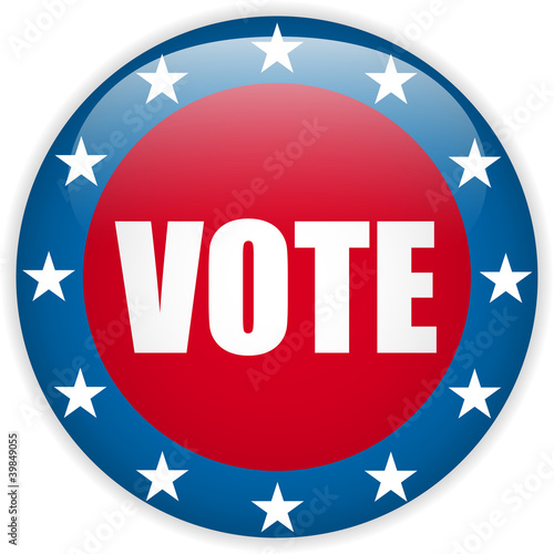 Vector: United States Election Vote Button. United States Election Vote Button.