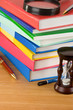 pile of books on wood pile of books on wood