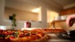 cutting fresh pizza