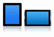 Two tablets pc on a white background