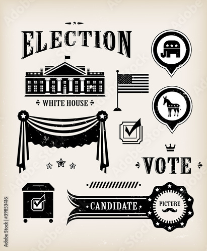 Vector: USA election icon set USA election icon set