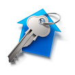 Illustration: Home key with house keychain symbol Home key with house keychain symbol