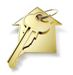 Home key with house keychain symbol