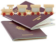 passeports, concept voyage en train