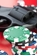 Casino. revolver, cards and counters