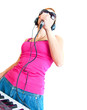 The woman with a microphone
