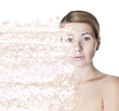 beautiful woman on a light background.