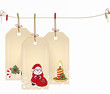 Christmas tags with elements of the Christmas decor.