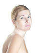 beautiful woman on a light background.