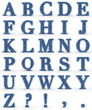 Texteffekt Haare blau ABC
