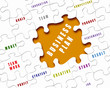 Puzzle pieces with business terms