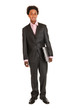 Black business man with laptop