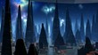 Fantastic city and UFO