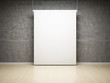 Empty white projection screen in studio