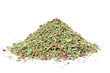 Pile of ground dried Basil (Sweet Basil) isolated on white