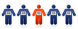 Bar code and people illustration design over white
