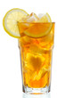 glass of ice tea with lemon