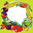 Collection of vegetables in the form of frame.