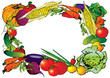 Collection of vegetables in the form of frame.