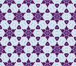 Seamless pattern with abstract flowers and stars in shades of pu