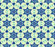 Seamless pattern with abstract flowers and stars