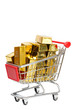Goldbarren Einkaufswagen