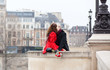 Beautiful romantic couple having a date and kissing