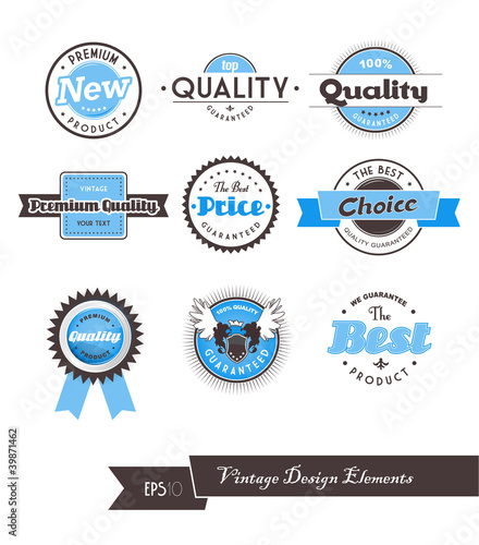 벡터 일러스트(편집용 파일):Set of vintage labels. Set of vintage labels.
