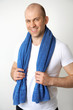 sporty man with towel