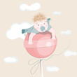 Sweet Little Boy on the Lollipop