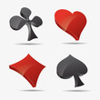 Vektor: ico ass kreut karo pik poker mau-mau karten spiel casino herz 3d ico ass kreut karo pik poker mau-mau karten spiel casino herz 3d