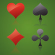 Vektor: icon ass kreut karo pik poker mau-mau karten spiel casino herz icon ass kreut karo pik poker mau-mau karten spiel casino herz