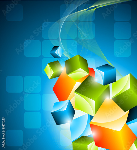 Vektor: Background with cubes Background with cubes