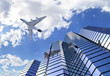 Photo: Plane reflectingon building Plane reflectingon building