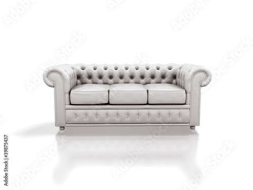 Illustration: White leather sofa White leather sofa