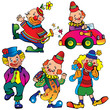 Funny clowns. Vector art-illustration. Funny clowns. Vector art-illustration.