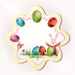 Vector: Easter card with red eggs and bunny Easter card with red eggs and bunny