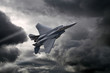 F-15 Eagle flying through the storm