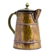 Antique copper jar  with white background.