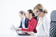 Photo: business woman group with headphones business woman group with headphones