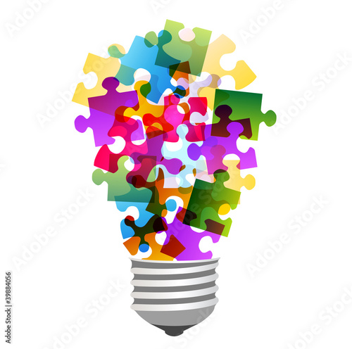 Vector: lightbulb puzzle lightbulb puzzle