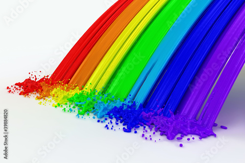 Illustration: splashes color paint as a rainbow splashes color paint as a rainbow