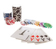 Photo: five poker cards and chips five poker cards and chips