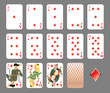 Playing cards - diamond suit. EPS 10 - contains transparences