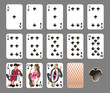 Playing cards - club suit. EPS 10 - contains transparences