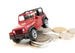 voiture rouge sur de l'argent