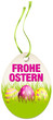 Hangtag Frohe Ostern Ostereier grün/pink